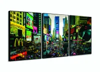 Quadro Decorativo Da Times Square - 120x60 3 peças com moldura filete - Foto 3