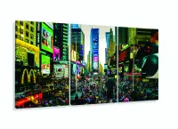Quadro Decorativo Da Times Square - 120x60 3 peças com moldura filete - Foto 5