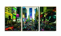 Quadro Decorativo Da Times Square - 120x60 3 peças com moldura filete - Foto 6