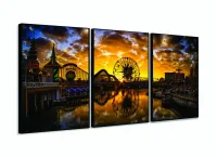 Quadro Decorativo Disney Parque 120x60 3 peças com moldura filete - Foto 3