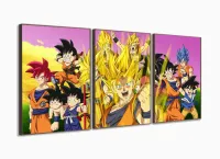 Quadro Decorativo Dragon Ball Mosaico Sala Em Tecido  Peças 120x60 cm com moldura filete - Foto 2
