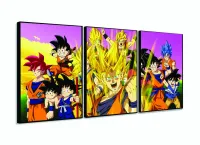 Quadro Decorativo Dragon Ball Mosaico Sala Em Tecido  Peças 120x60 cm com moldura filete - Foto 3