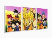 Quadro Decorativo Dragon Ball Mosaico Sala Em Tecido  Peças 120x60 cm com moldura filete - Foto 4