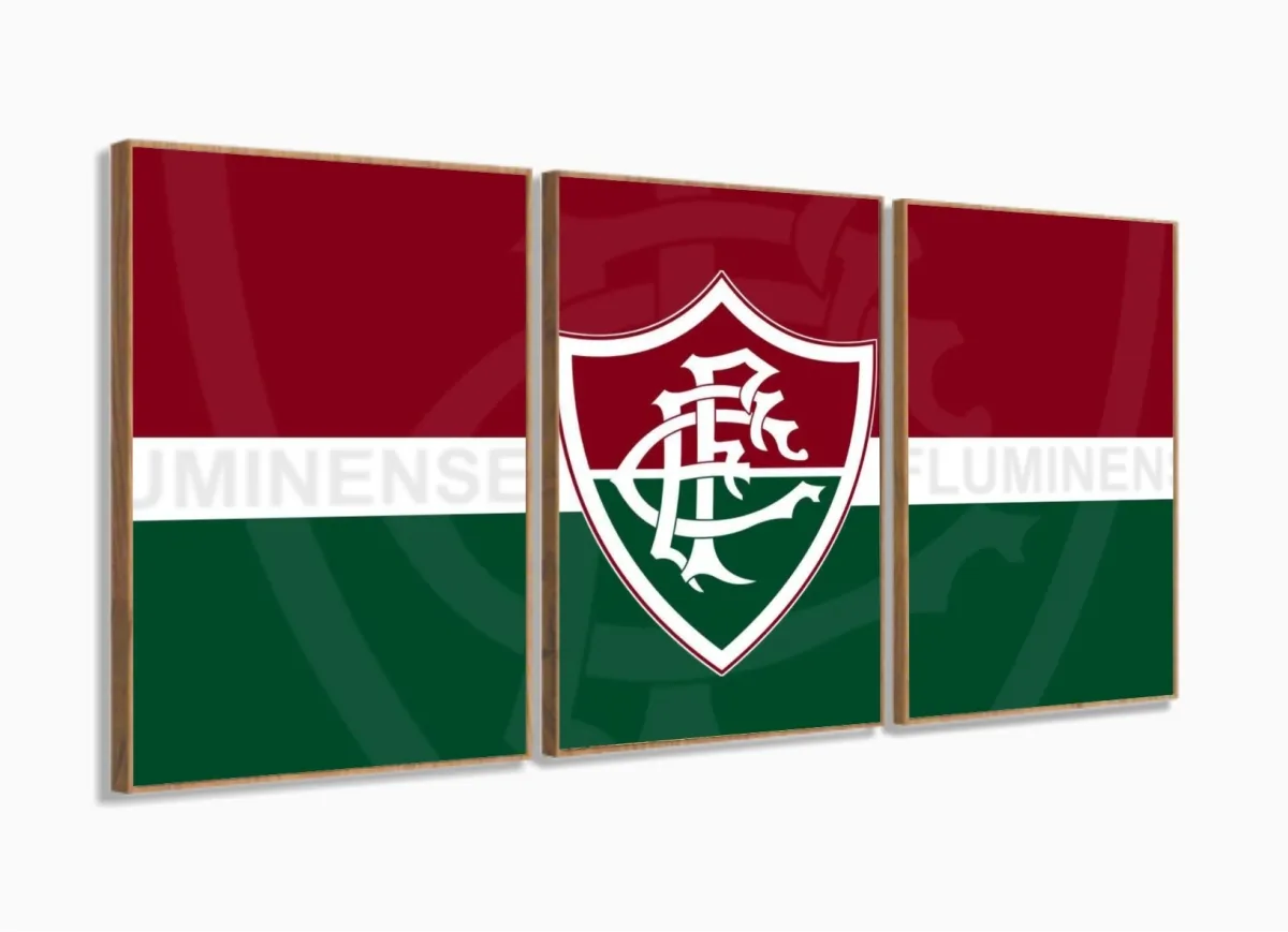 Quadro decorativo Fluminense com Tela em Tecido com moldura filete Imagem