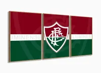 Quadro decorativo Fluminense com Tela em Tecido com moldura filete