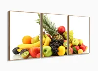 Quadro Decorativo Frutas Fundo Branco 120x60  Sala Quarto com moldura filete
