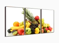 Quadro Decorativo Frutas Fundo Branco 120x60  Sala Quarto com moldura filete - Foto 2
