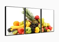 Quadro Decorativo Frutas Fundo Branco 120x60  Sala Quarto com moldura filete - Foto 3