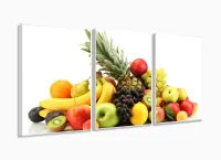Quadro Decorativo Frutas Fundo Branco 120x60  Sala Quarto com moldura filete - Foto 4