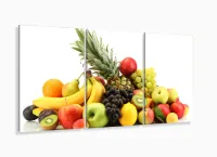 Quadro Decorativo Frutas Fundo Branco 120x60  Sala Quarto com moldura filete - Foto 5