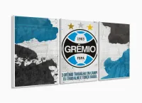 Quadro Decorativo Gremio Futebol Com Tela Em Tecido com moldura filete - Foto 4