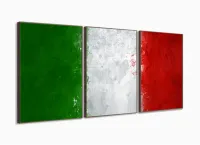 Quadro decorativo Italia Bandeira com Tela de Tecido com moldura filete - Foto 2