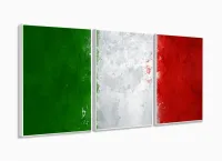 Quadro decorativo Italia Bandeira com Tela de Tecido com moldura filete - Foto 4