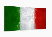 Quadro decorativo Italia Bandeira com Tela de Tecido com moldura filete - Foto 5