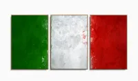 Quadro decorativo Italia Bandeira com Tela de Tecido com moldura filete - Foto 6