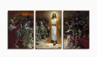 Quadro Decorativo Jesus Poder Deus 120x60 3 peças com moldura filete - Foto 6