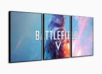 Quadro Decorativo Jogo-battlefield Com 120x60 3 peças Jogos m02 com moldura filete - Foto 3