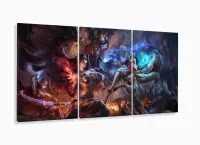 Quadro Decorativo Jogos lol 3 peças 120x60 com moldura filete - Foto 5