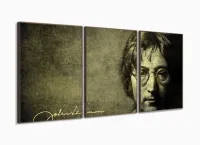 Quadro Decorativo John Lennon 120x60 3 peças com moldura filete - Foto 2