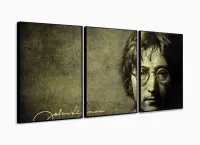 Quadro Decorativo John Lennon 120x60 3 peças com moldura filete - Foto 3