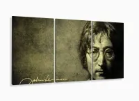 Quadro Decorativo John Lennon 120x60 3 peças com moldura filete - Foto 5
