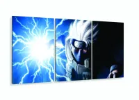 Quadro Decorativo Kakashi Sensei Mosaico Em Tecido 120x60 3 peças com moldura filete - Foto 5
