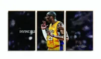 Quadro decorativo Kobe Bryant Invincible Tela em Tecido com moldura filete - Foto 6