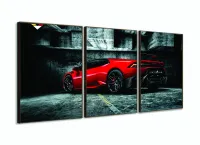 Quadro Decorativo Lamborghini Vermelha 120x60  em tecido com moldura filete - Foto 2
