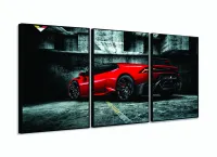 Quadro Decorativo Lamborghini Vermelha 120x60  em tecido com moldura filete - Foto 3