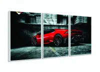 Quadro Decorativo Lamborghini Vermelha 120x60  em tecido com moldura filete - Foto 4