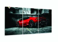 Quadro Decorativo Lamborghini Vermelha 120x60  em tecido com moldura filete - Foto 5