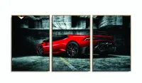 Quadro Decorativo Lamborghini Vermelha 120x60  em tecido com moldura filete - Foto 6