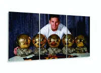 Quadro Decorativo Lionel Messi 3 peças 120x60  cm em tecido com moldura filete - Foto 5