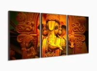 Quadro Decorativo Lord Ghanesha 120x60 3 pçs sala quarto com moldura filete - Foto 2