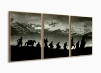 Quadro Decorativo Lord Of The Rings 3 peças 120x60 com moldura filete