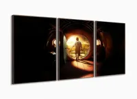 Quadro Decorativo Lord-Of-The-Rings 3 peças 120x60  cm em tec com moldura filete - Foto 2