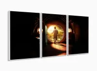 Quadro Decorativo Lord-Of-The-Rings 3 peças 120x60  cm em tec com moldura filete - Foto 4