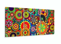 Quadro Decorativo Mandalas Coloridas 120x60 3 pç com moldura filete - Foto 5