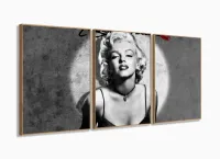 Quadro Decorativo Marilyn Moroe sala quarto 120x60 com moldura filete