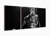 Quadro Decorativo Michael Jackson Sala Em Tecido 3 Peças com moldura filete - Foto 2