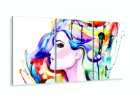 Quadro Decorativo Moderno Mulher Aquarela Sala Salão com moldura filete - Foto 5