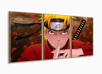 Quadro decorativo Mosaico Para Quarto Naruto Shippuden com moldura filete