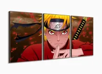 Quadro decorativo Mosaico Para Quarto Naruto Shippuden com moldura filete - Foto 2
