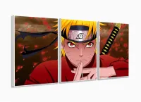 Quadro decorativo Mosaico Para Quarto Naruto Shippuden com moldura filete - Foto 4