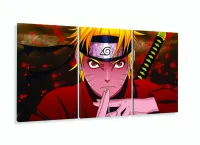 Quadro decorativo Mosaico Para Quarto Naruto Shippuden com moldura filete - Foto 5