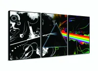 Quadro Decorativo Musica Pink Floyd Banda 120x60 3 peças com moldura filete - Foto 3