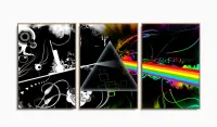 Quadro Decorativo Musica Pink Floyd Banda 120x60 3 peças com moldura filete - Foto 6