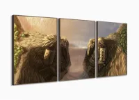 Quadro Decorativo Naruto Vale Do Fim Mosaico Tecido 3 Peças 120 x 60 cm com moldura filete - Foto 2