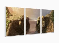 Quadro Decorativo Naruto Vale Do Fim Mosaico Tecido 3 Peças 120 x 60 cm com moldura filete - Foto 4