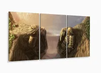 Quadro Decorativo Naruto Vale Do Fim Mosaico Tecido 3 Peças 120 x 60 cm com moldura filete - Foto 5